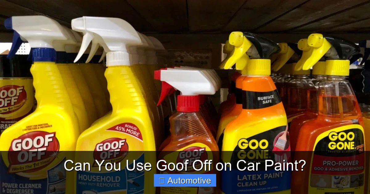 Can You Use Goof Off on Car Paint?