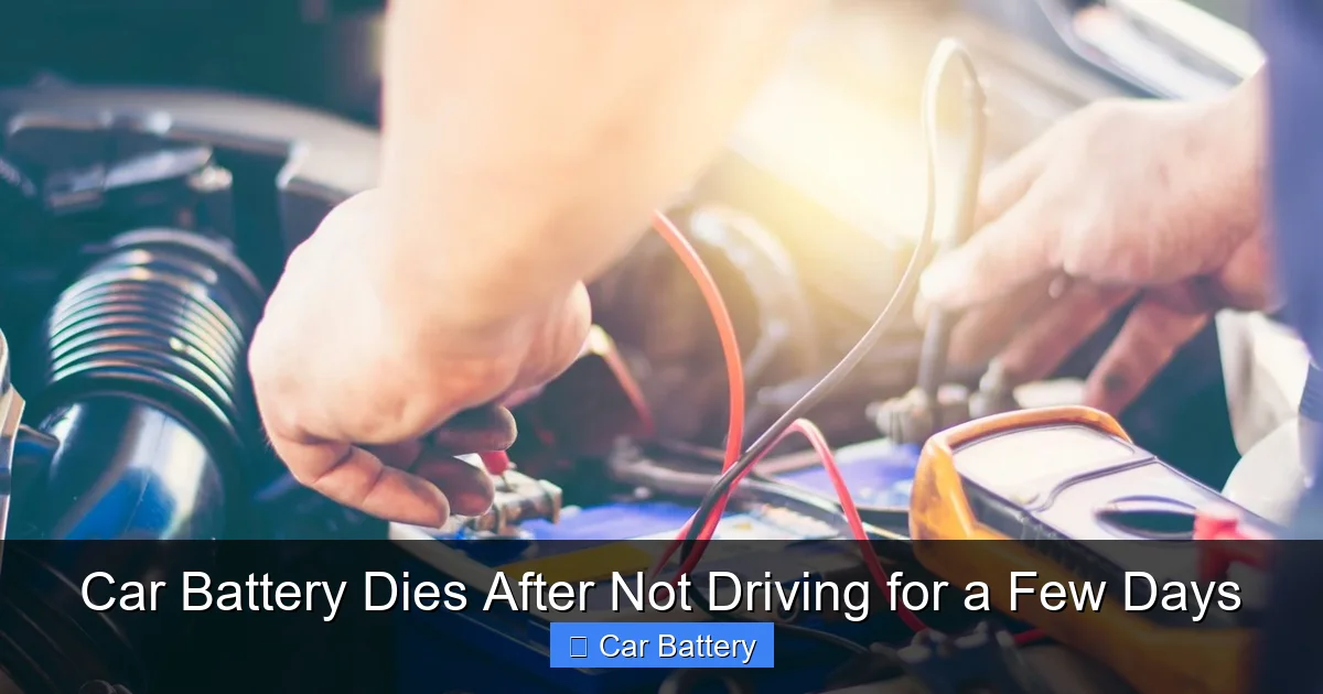Car Battery Dies After Not Driving for a Few Days