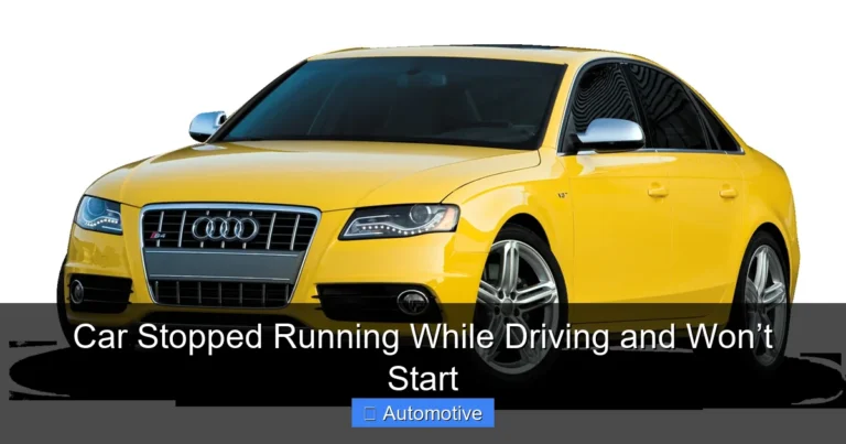Car Stopped Running While Driving and Won’t Start