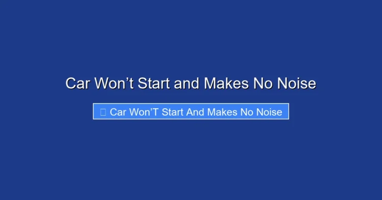 Car Won’t Start and Makes No Noise