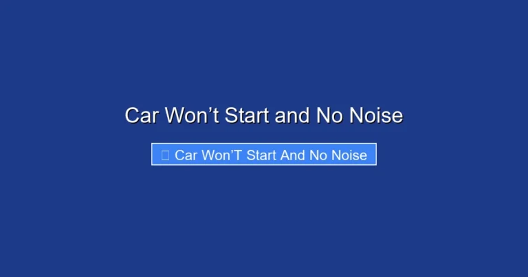 Car Won’t Start and No Noise