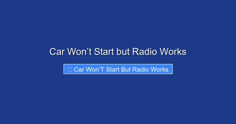 Car Won’t Start but Radio Works