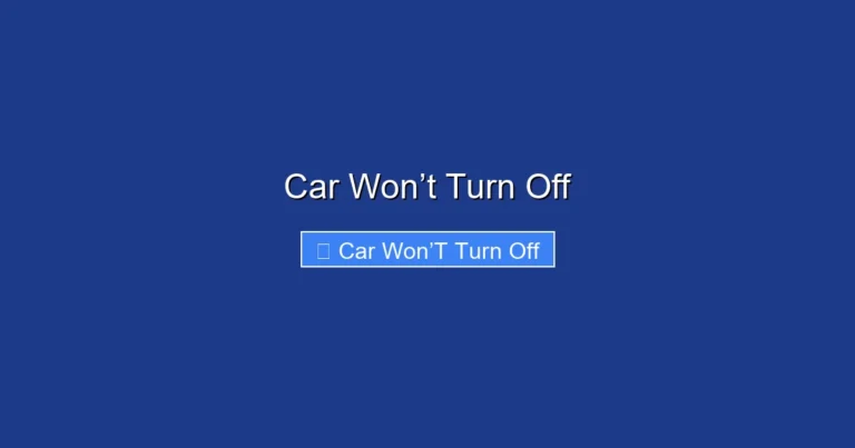 Car Won’t Turn Off