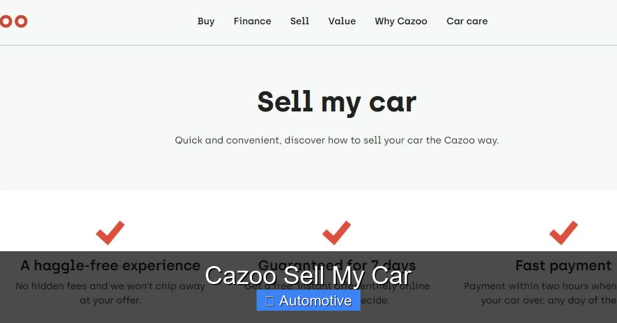Cazoo Sell My Car