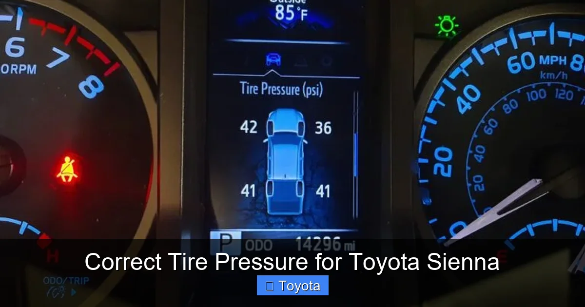 Correct Tire Pressure for Toyota Sienna