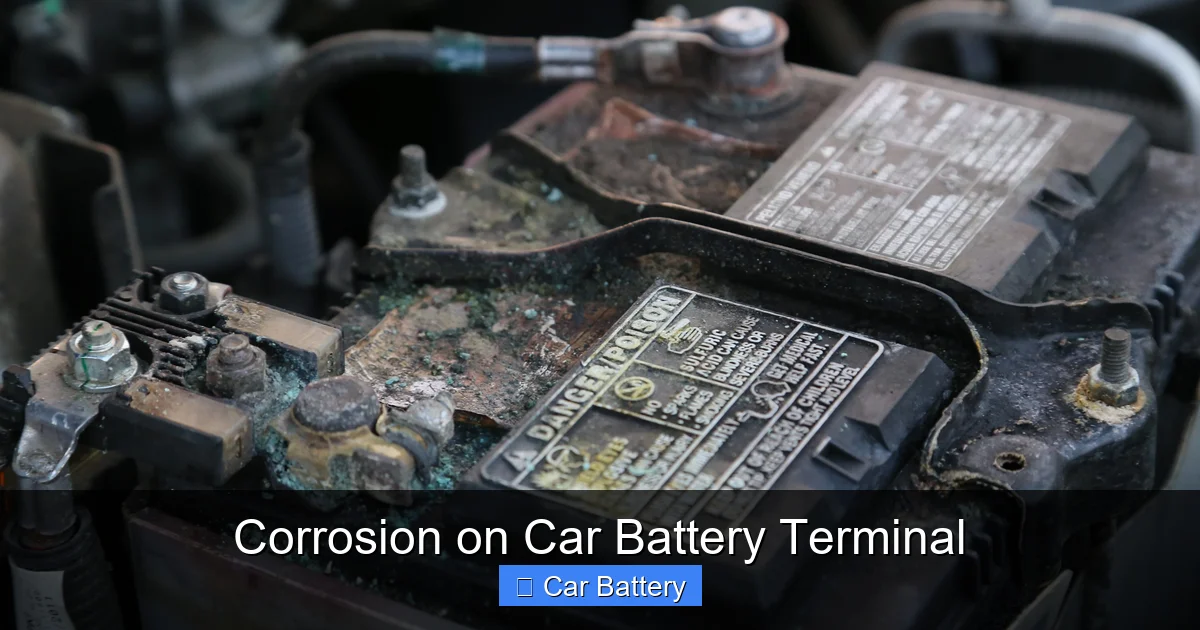 Corrosion on Car Battery Terminal