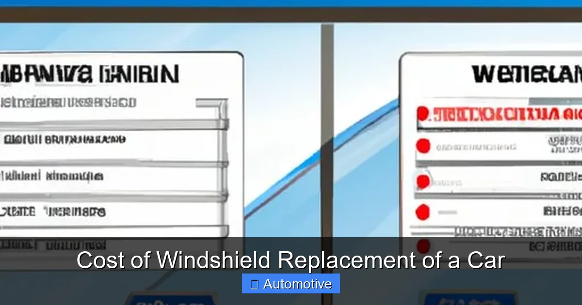 Cost of Windshield Replacement of a Car