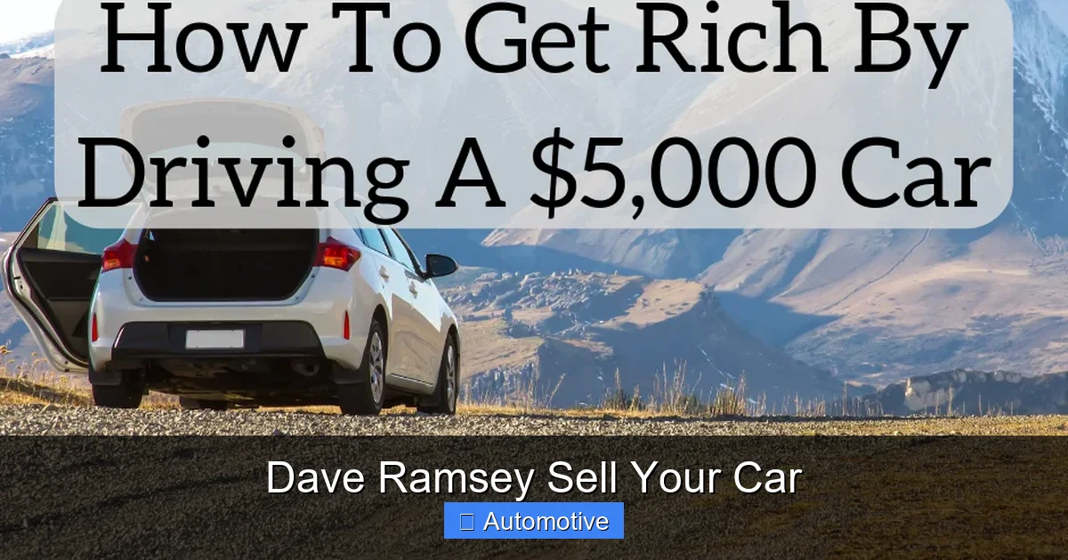 Dave Ramsey Sell Your Car
