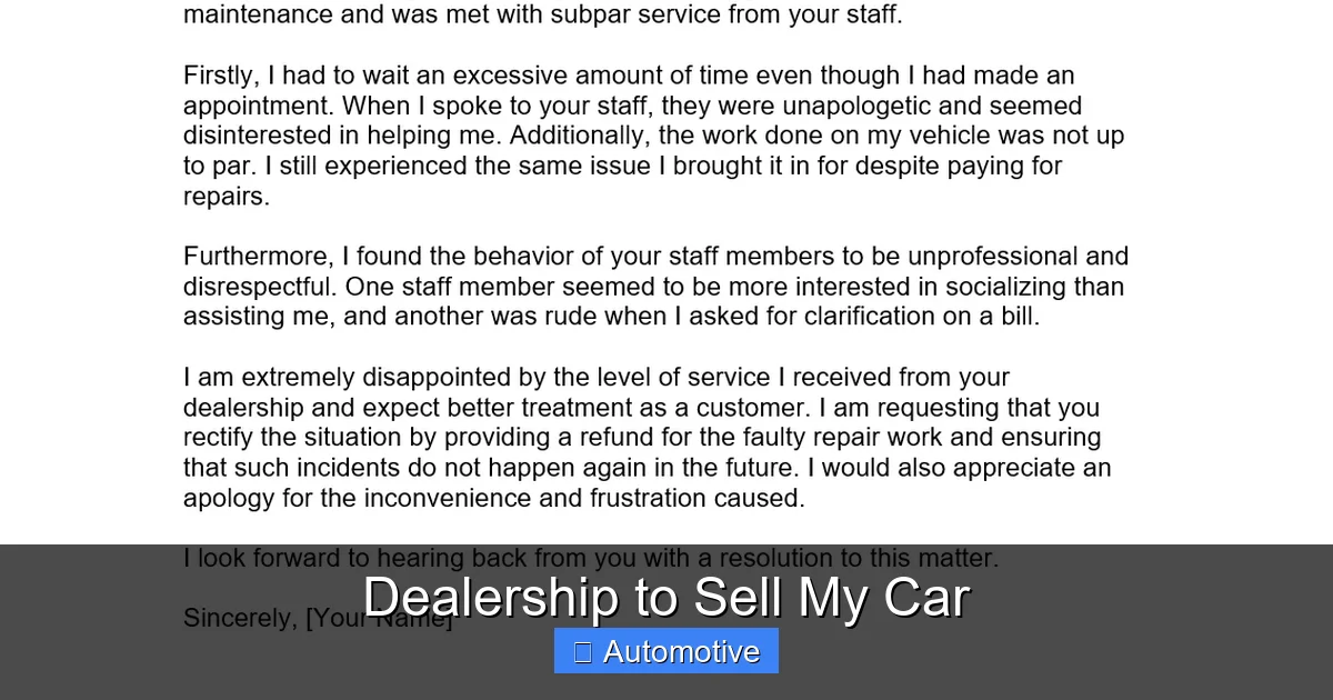 Dealership to Sell My Car