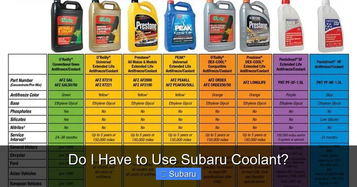 Do I Have to Use Subaru Coolant?