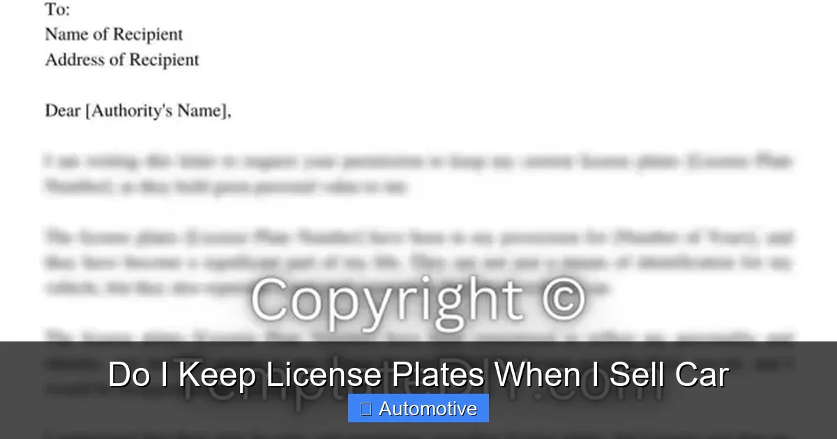 Do I Keep License Plates When I Sell Car