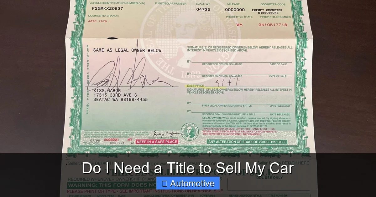 Do I Need a Title to Sell My Car
