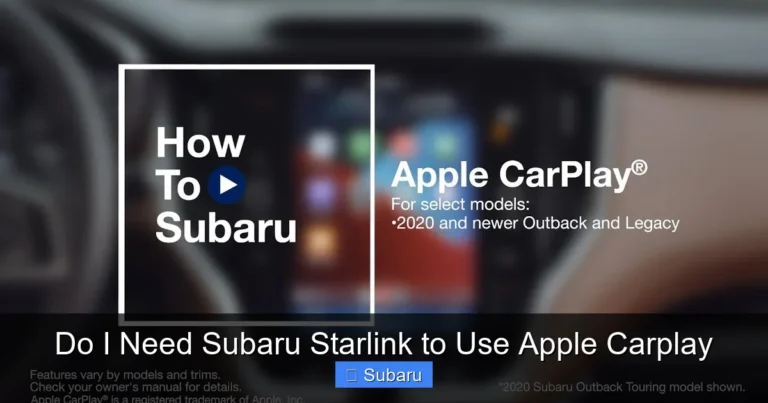 Do I Need Subaru Starlink to Use Apple Carplay