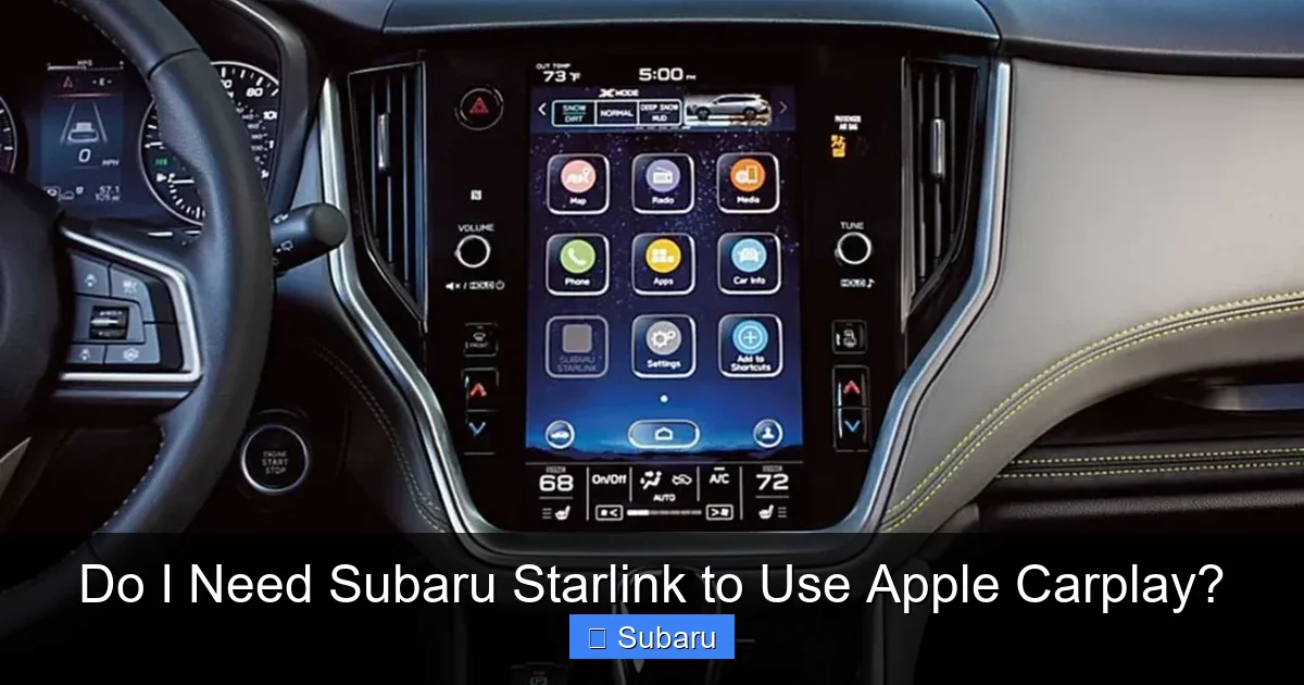 Do I Need Subaru Starlink to Use Apple Carplay?