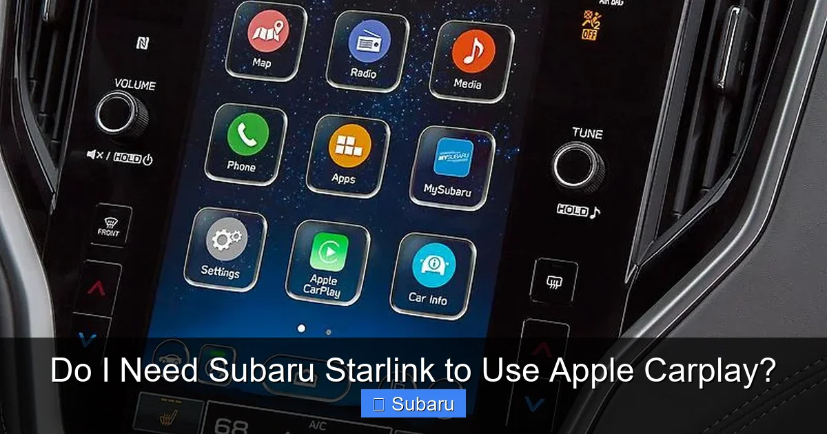 Do I Need Subaru Starlink to Use Apple Carplay?