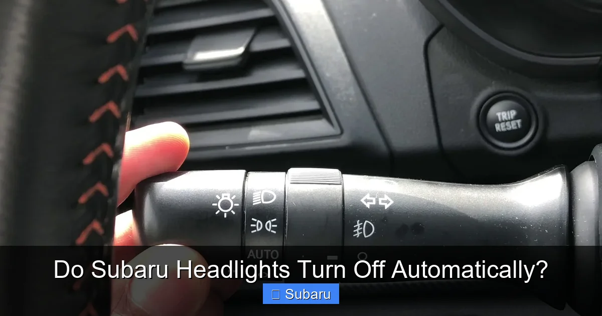 Do Subaru Headlights Turn Off Automatically?