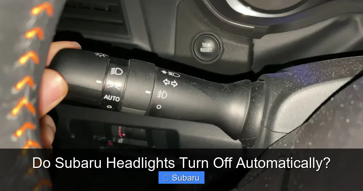 Do Subaru Headlights Turn Off Automatically?