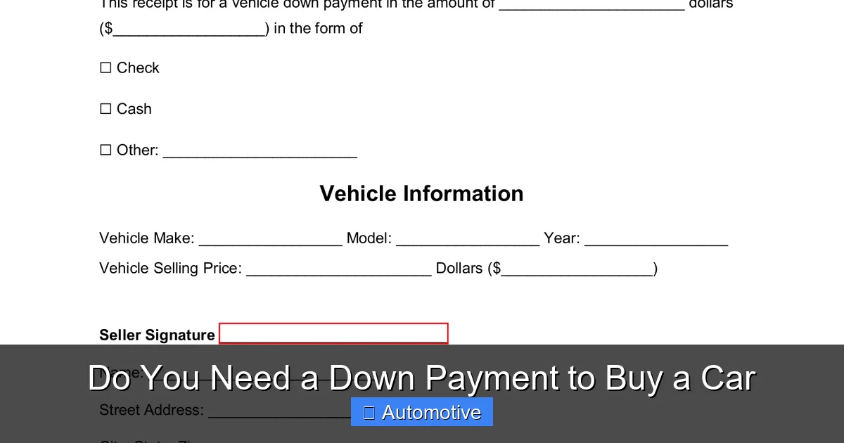 Do You Need a Down Payment to Buy a Car