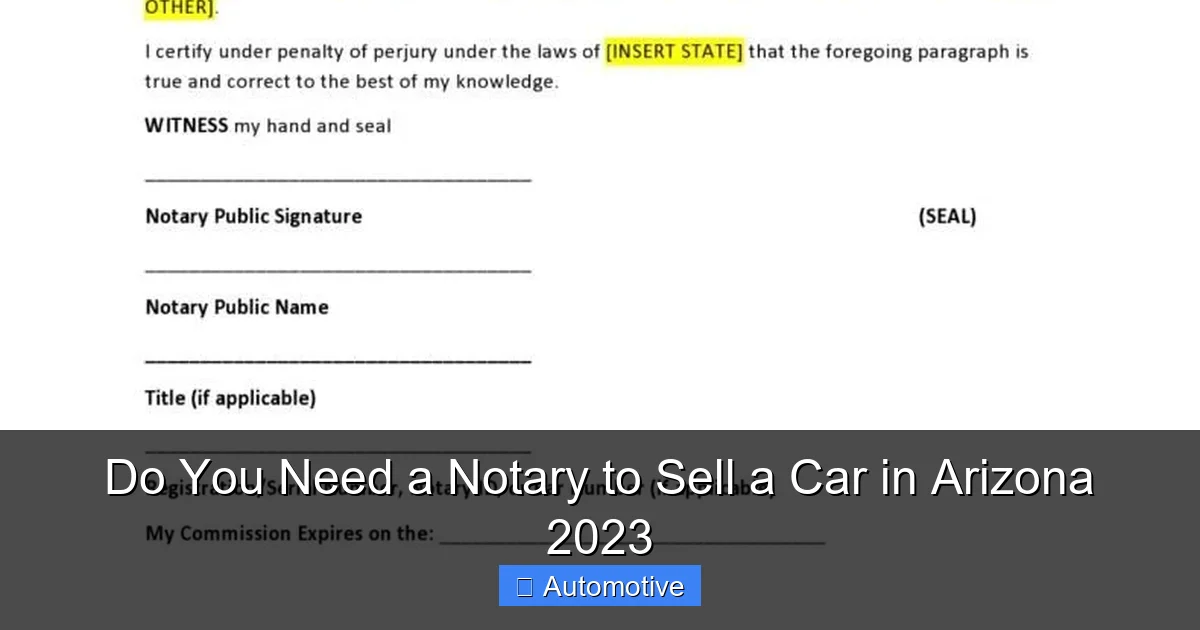 Do You Need a Notary to Sell a Car in Arizona 2023