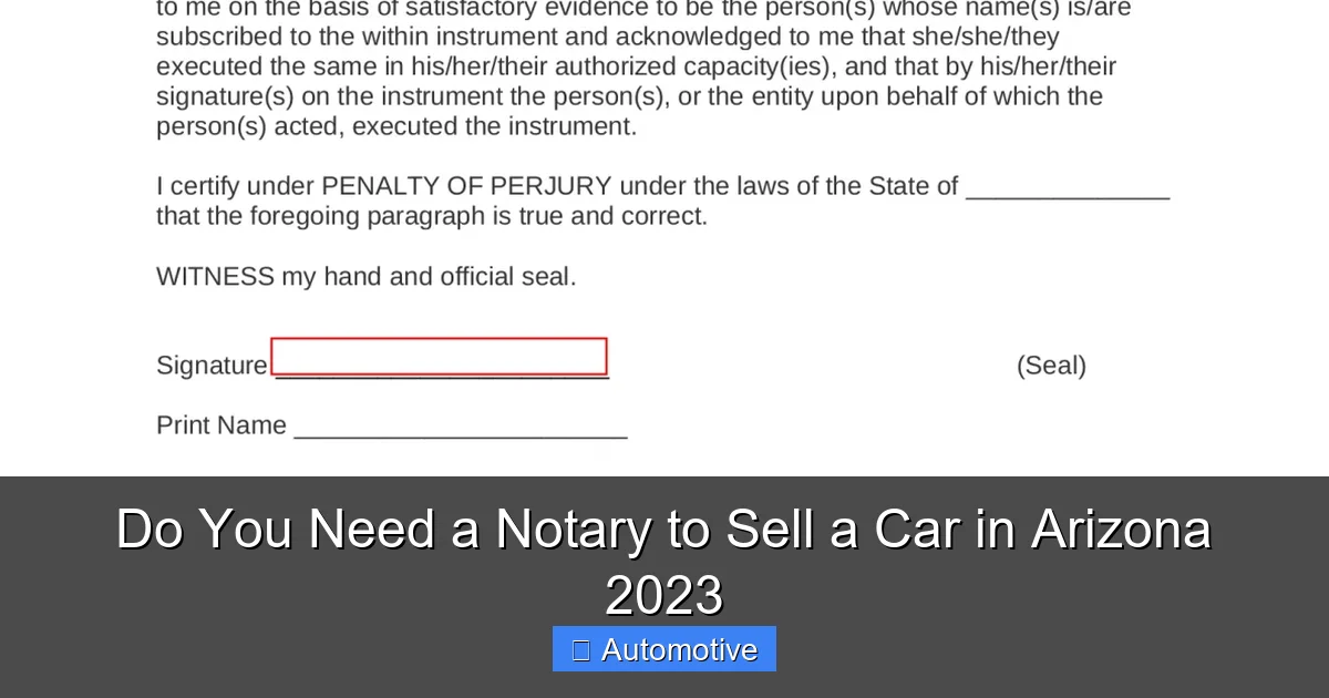 Do You Need a Notary to Sell a Car in Arizona 2023