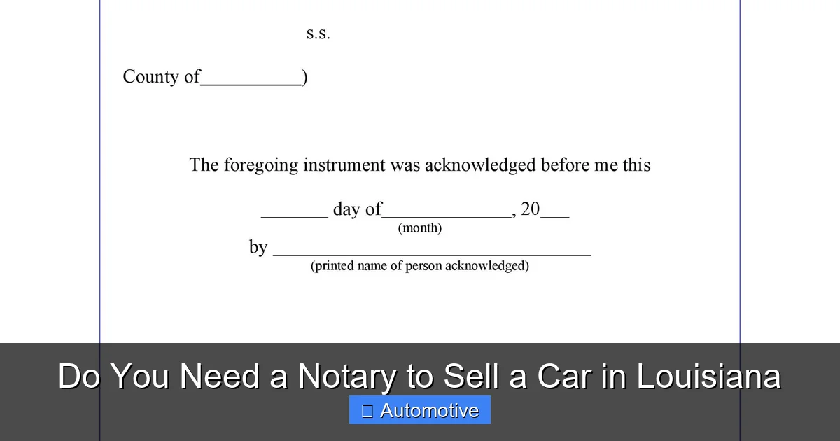 Do You Need a Notary to Sell a Car in Louisiana