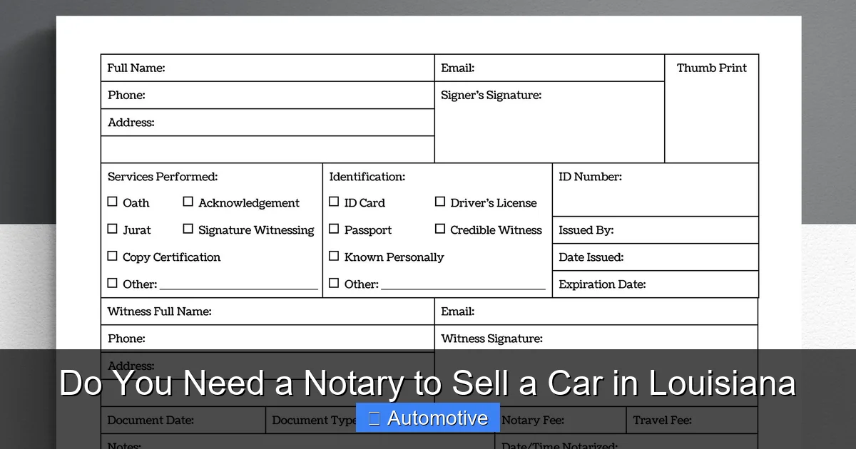 Do You Need a Notary to Sell a Car in Louisiana