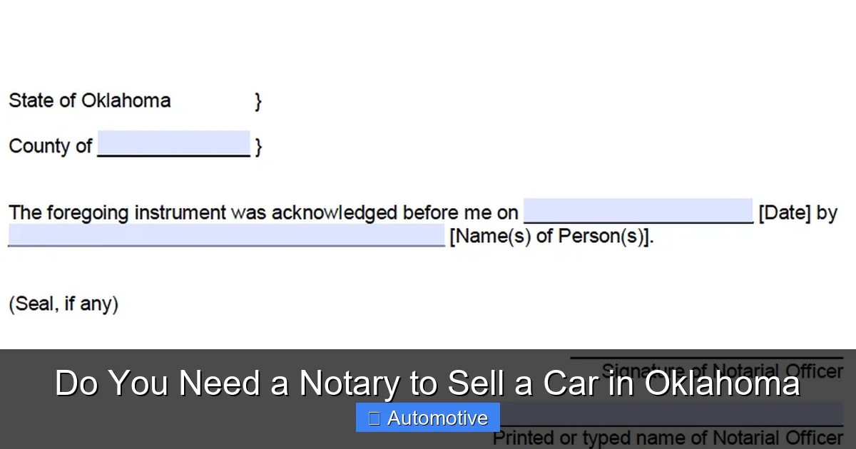 Do You Need a Notary to Sell a Car in Oklahoma