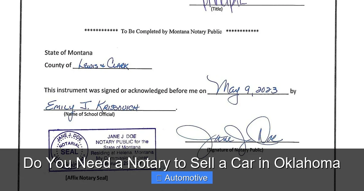 Do You Need a Notary to Sell a Car in Oklahoma
