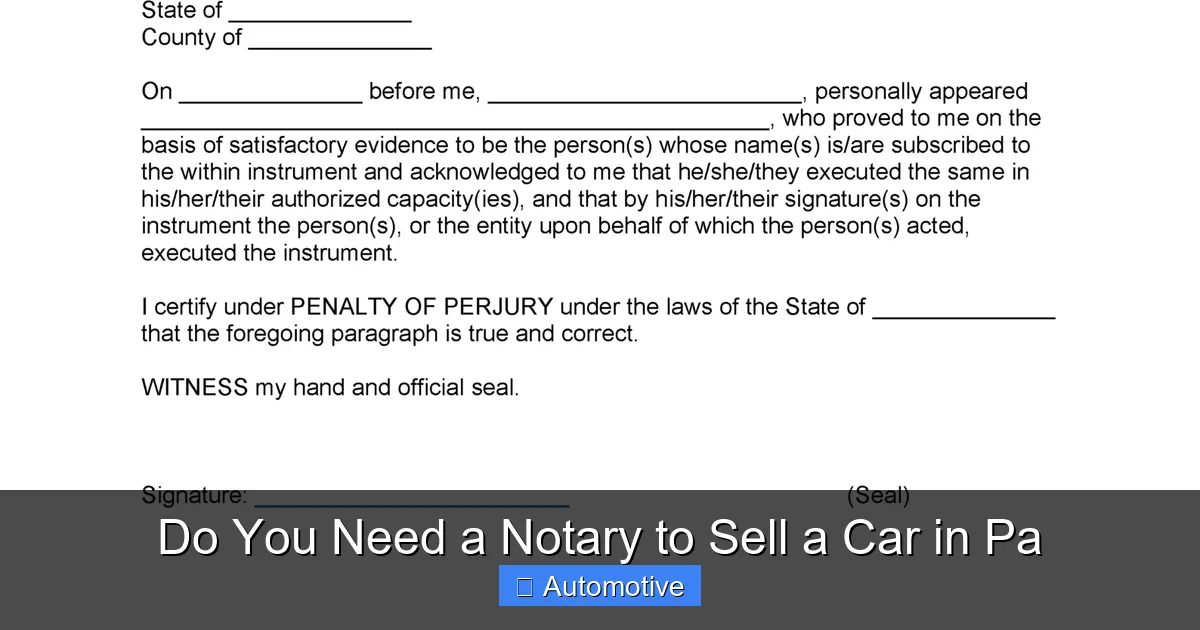 Do You Need a Notary to Sell a Car in Pa
