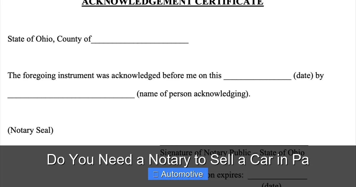 Do You Need a Notary to Sell a Car in Pa