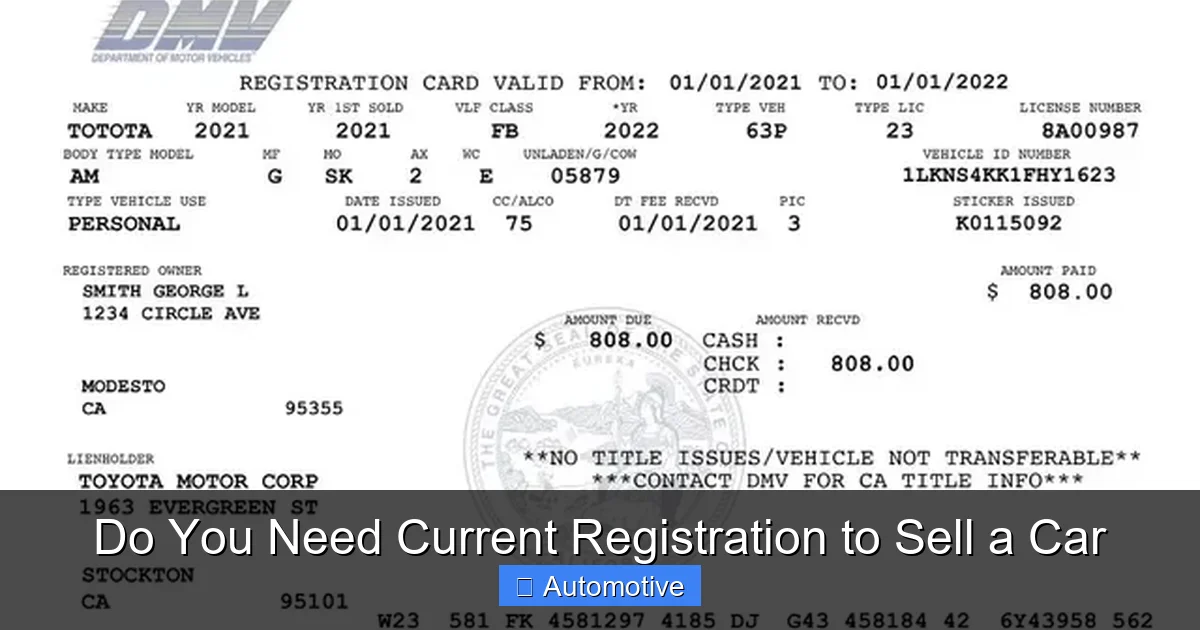 Do You Need Current Registration to Sell a Car