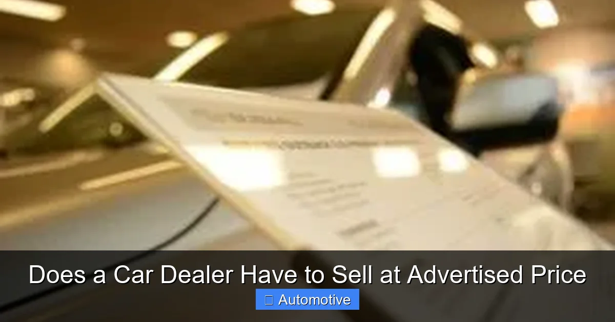 Does a Car Dealer Have to Sell at Advertised Price