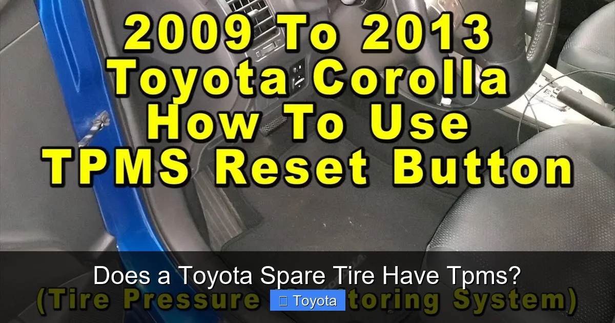 Does a Toyota Spare Tire Have Tpms?