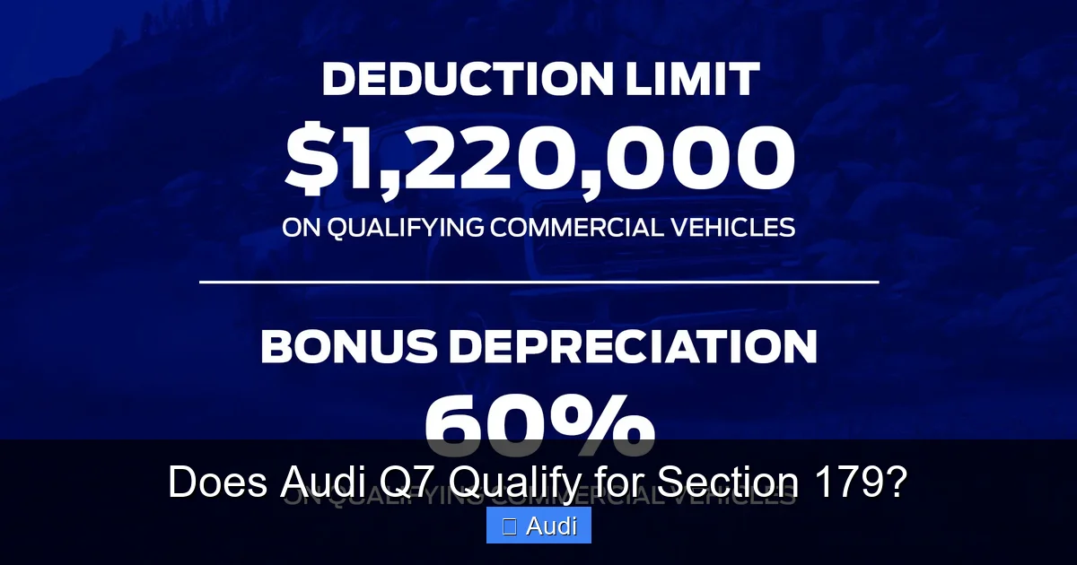 Does Audi Q7 Qualify for Section 179?
