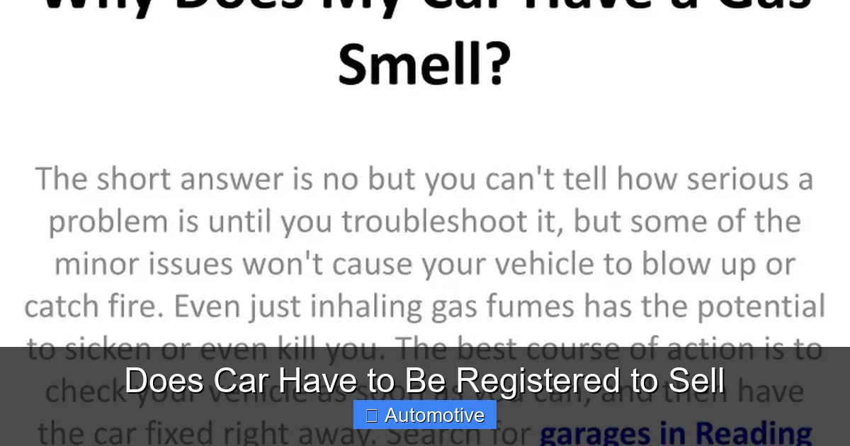 Does Car Have to Be Registered to Sell