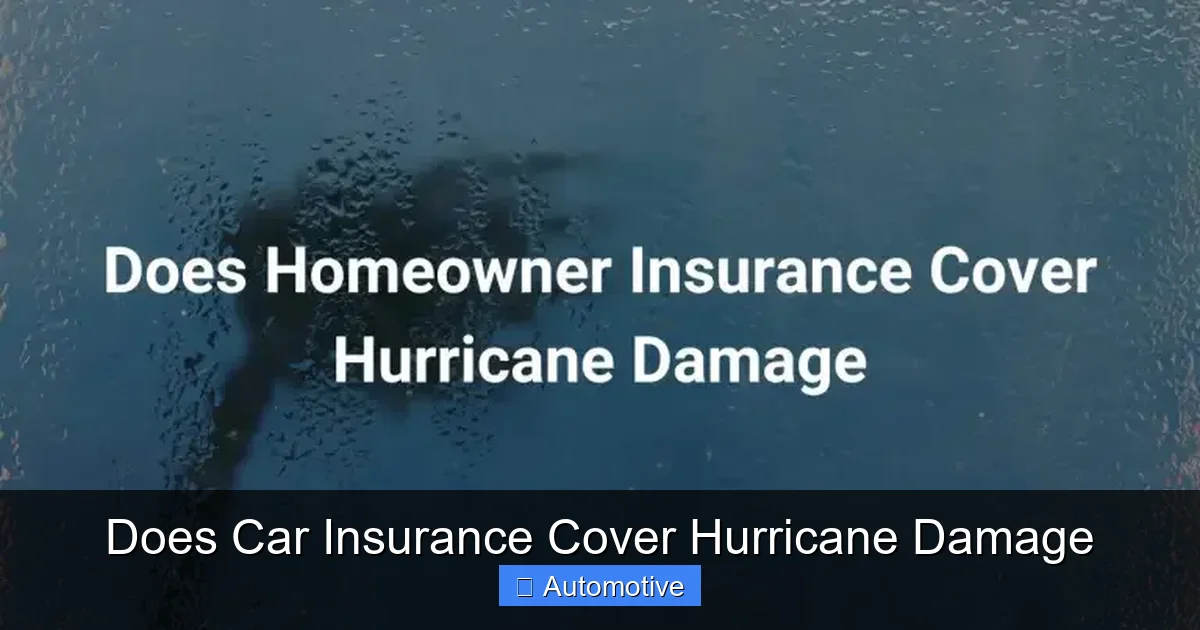 Does Car Insurance Cover Hurricane Damage