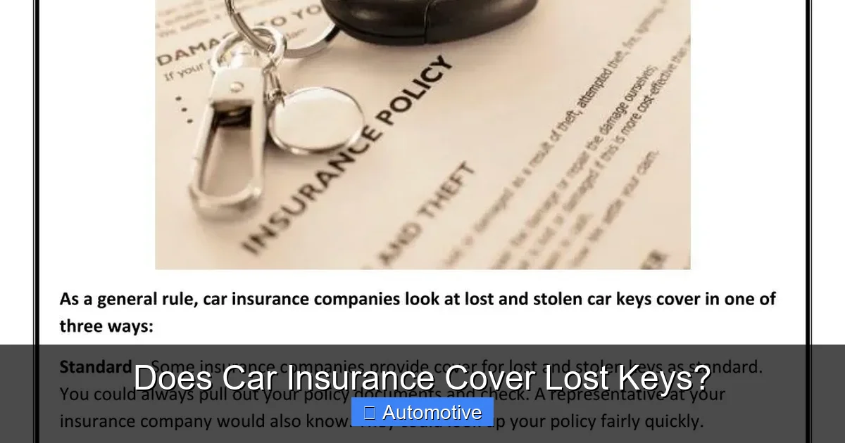 Does Car Insurance Cover Lost Keys?