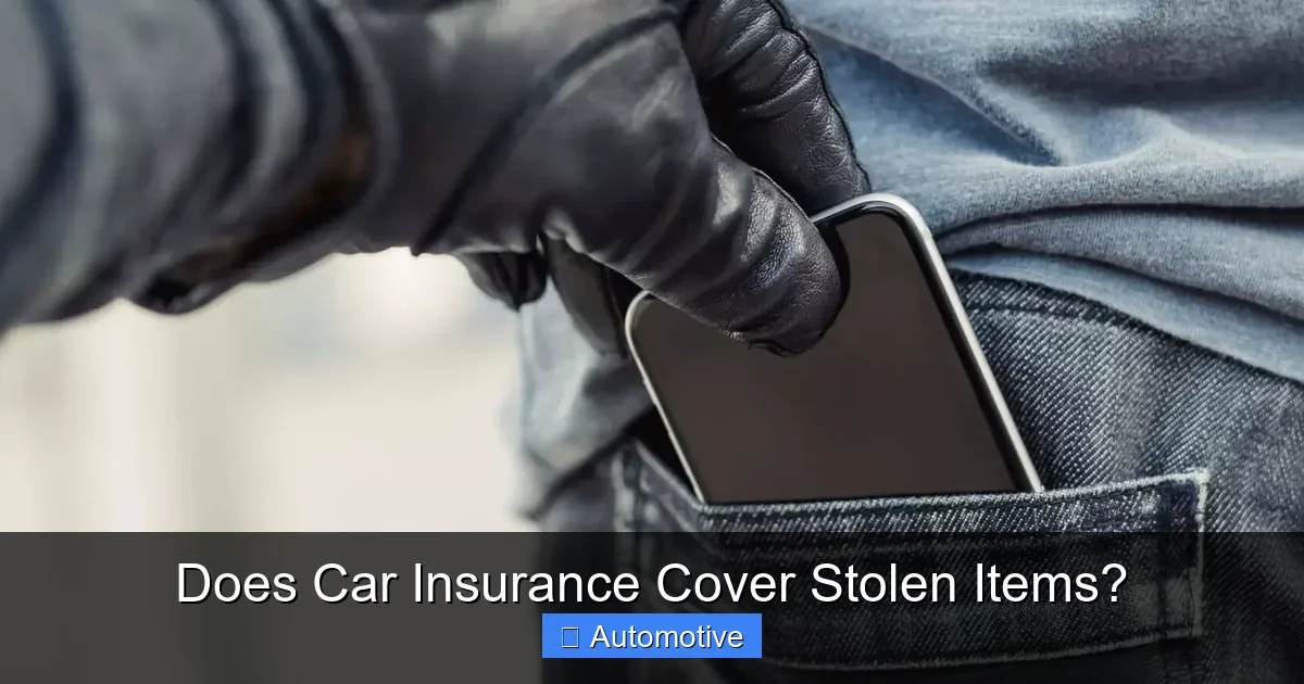 Does Car Insurance Cover Stolen Items?