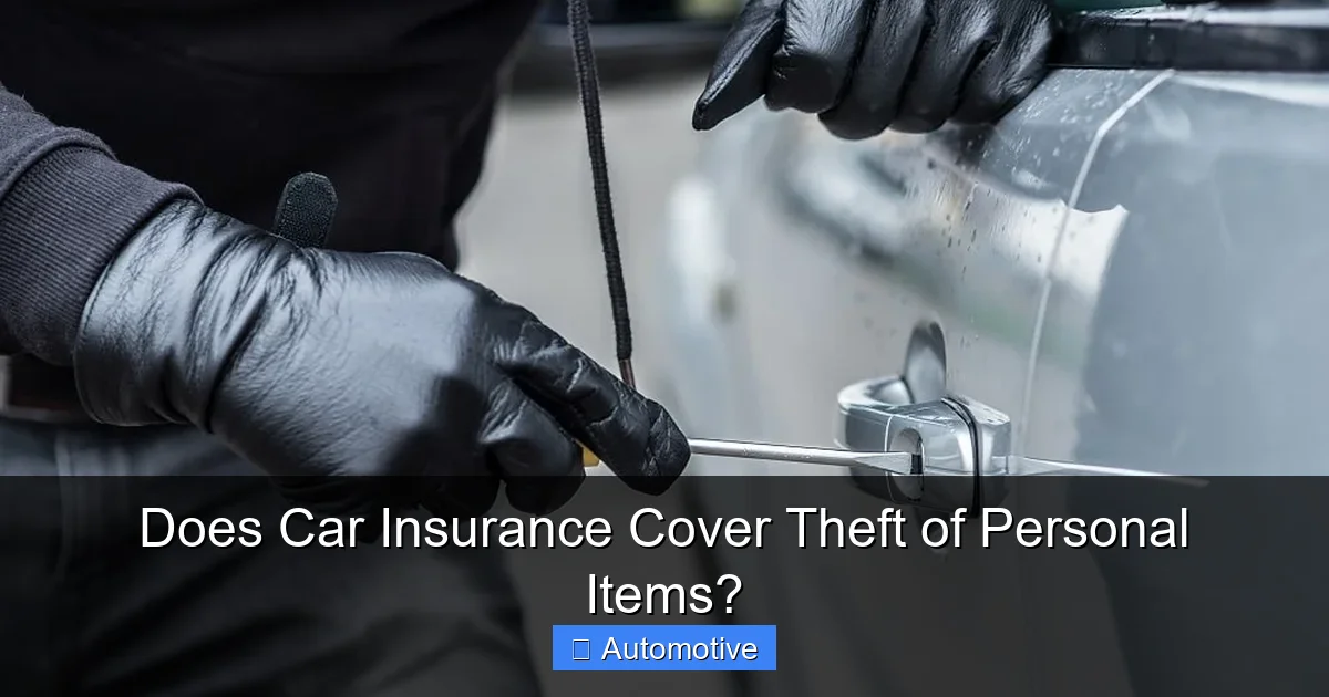 Does Car Insurance Cover Theft of Personal Items?