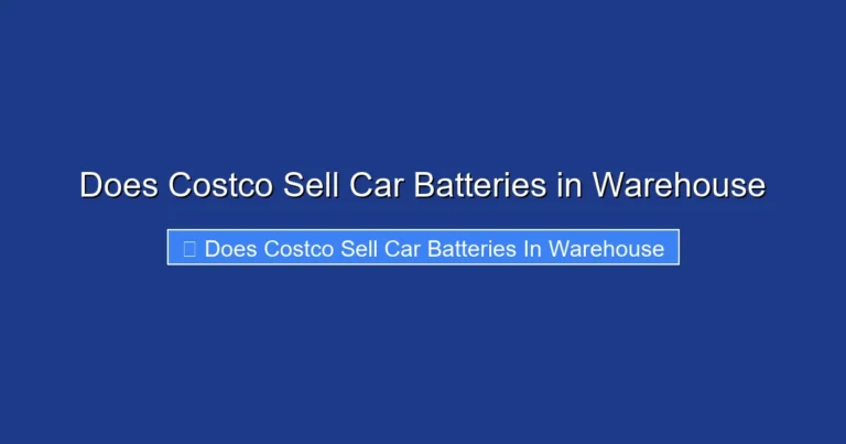 Does Costco Sell Car Batteries in Warehouse