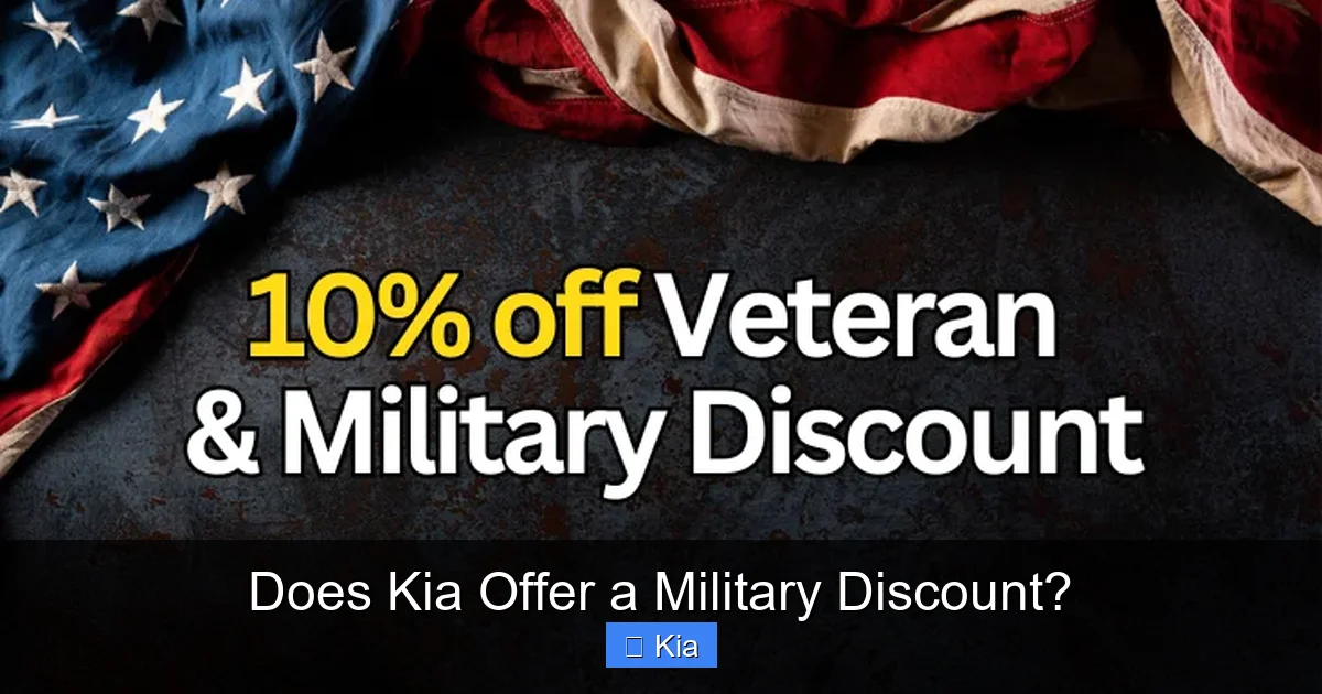 Does Kia Offer a Military Discount?