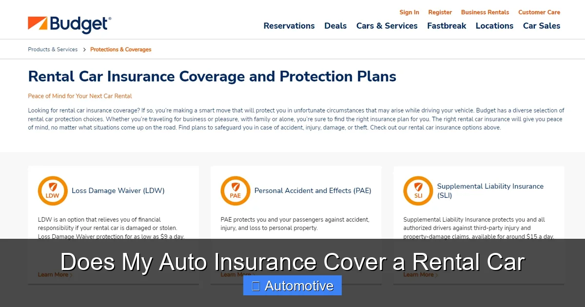 Does My Auto Insurance Cover a Rental Car