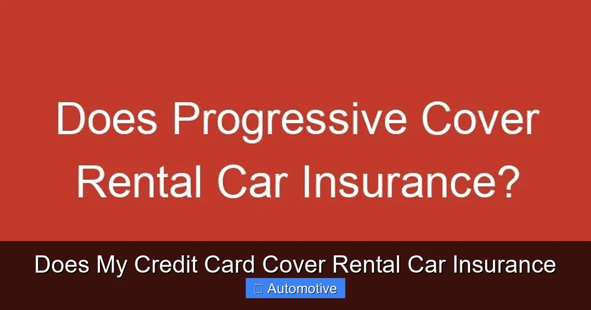 Does My Credit Card Cover Rental Car Insurance
