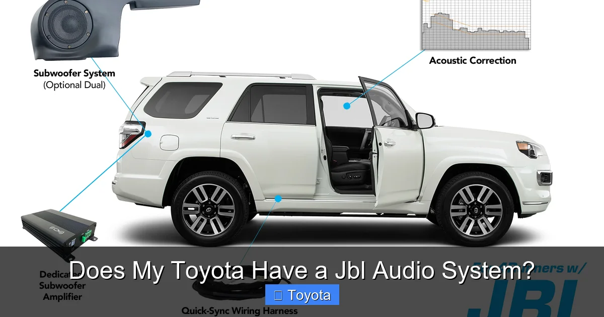 Does My Toyota Have a Jbl Audio System?
