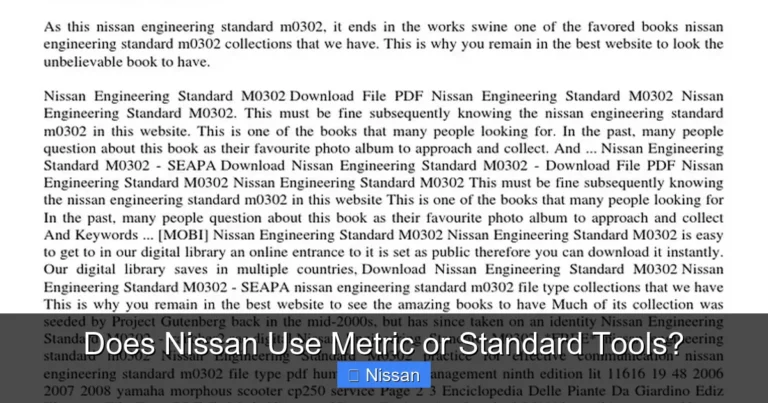 Does Nissan Use Metric or Standard Tools?