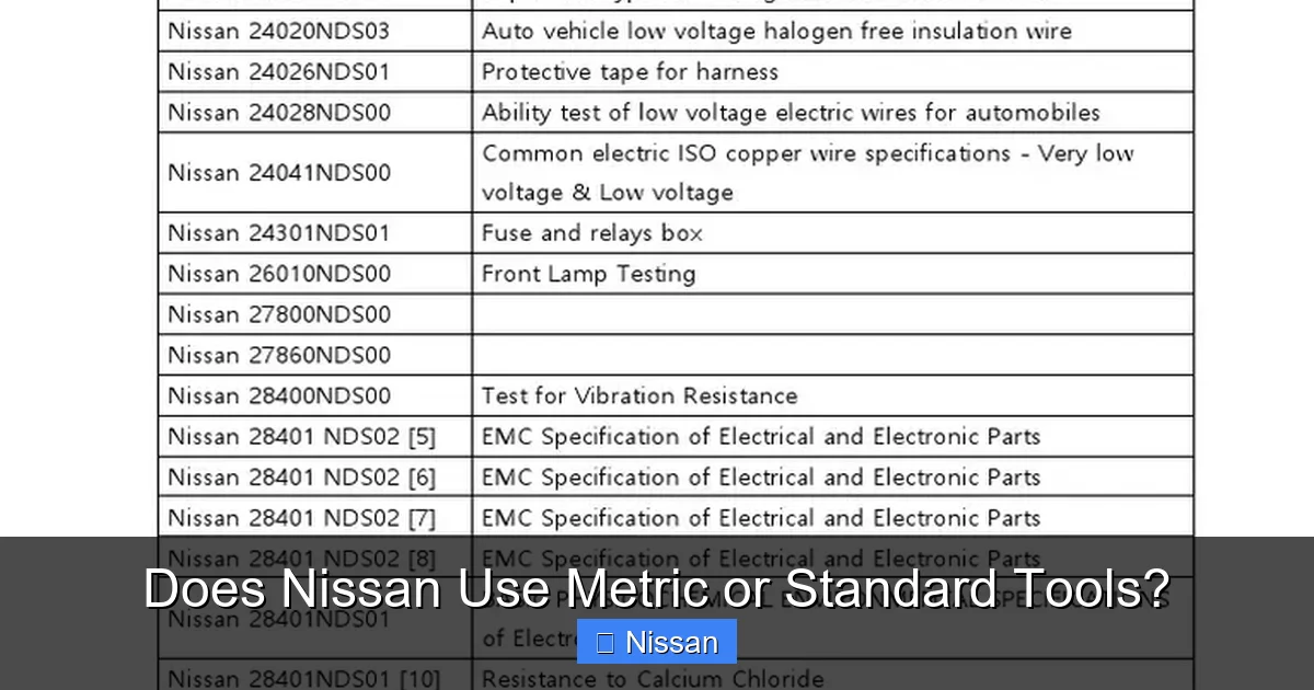 Does Nissan Use Metric or Standard Tools?