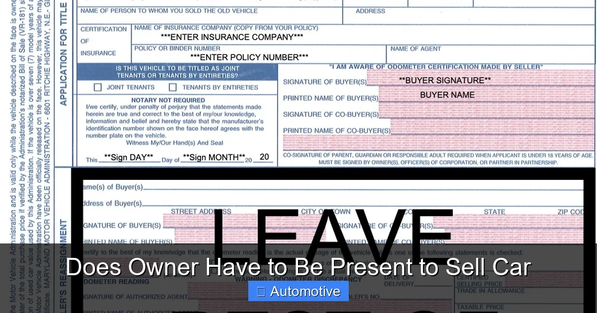 Does Owner Have to Be Present to Sell Car