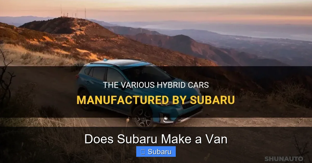 Does Subaru Make a Van