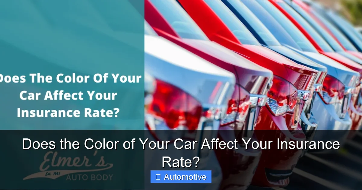 Does the Color of Your Car Affect Your Insurance Rate?