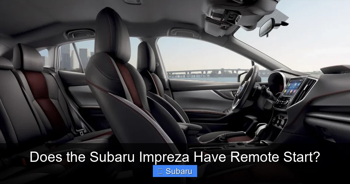 Does the Subaru Impreza Have Remote Start?